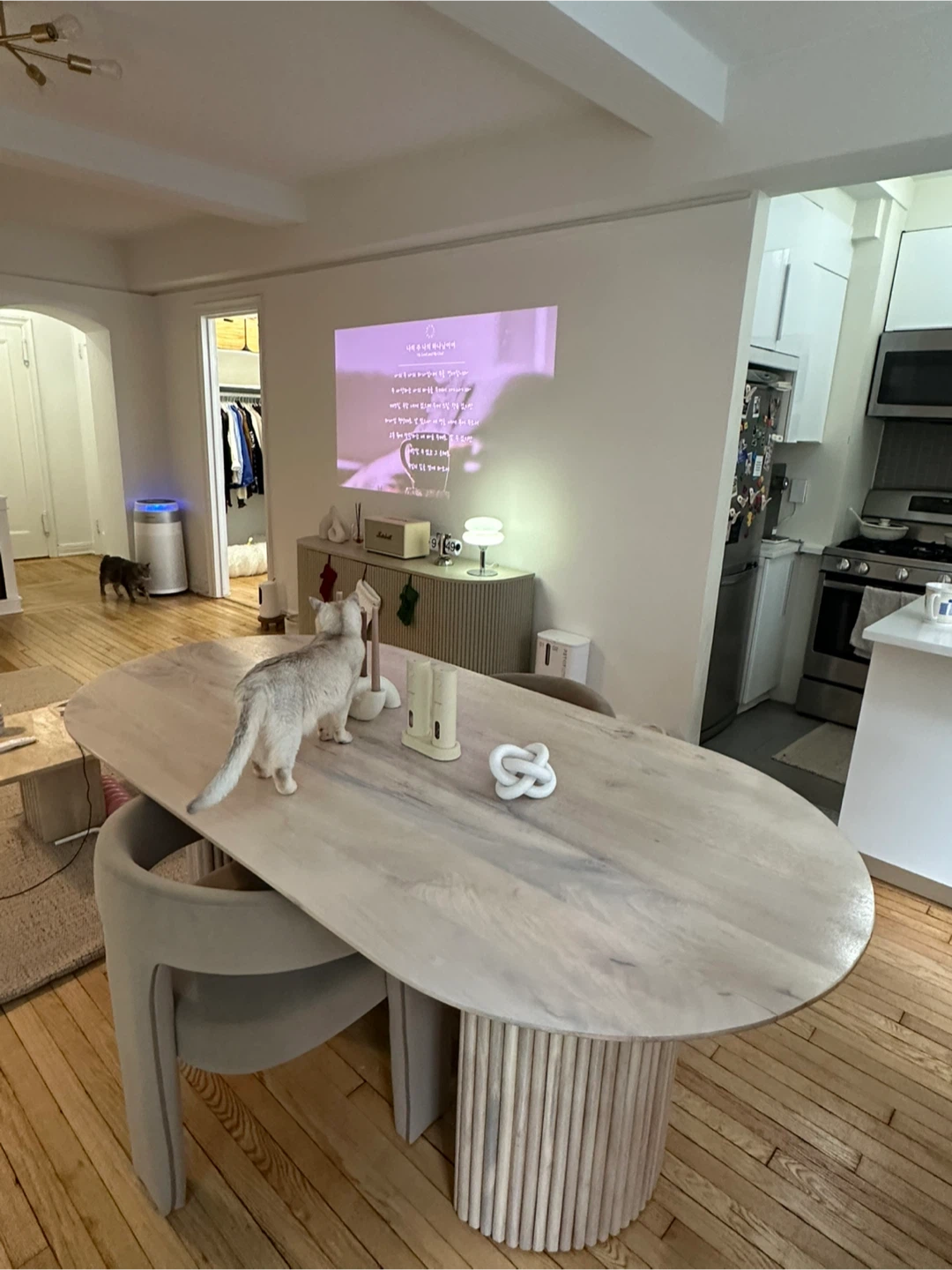 Custom Fluted Dining Table with 2 Upholstered Dining Chairs - photo 4