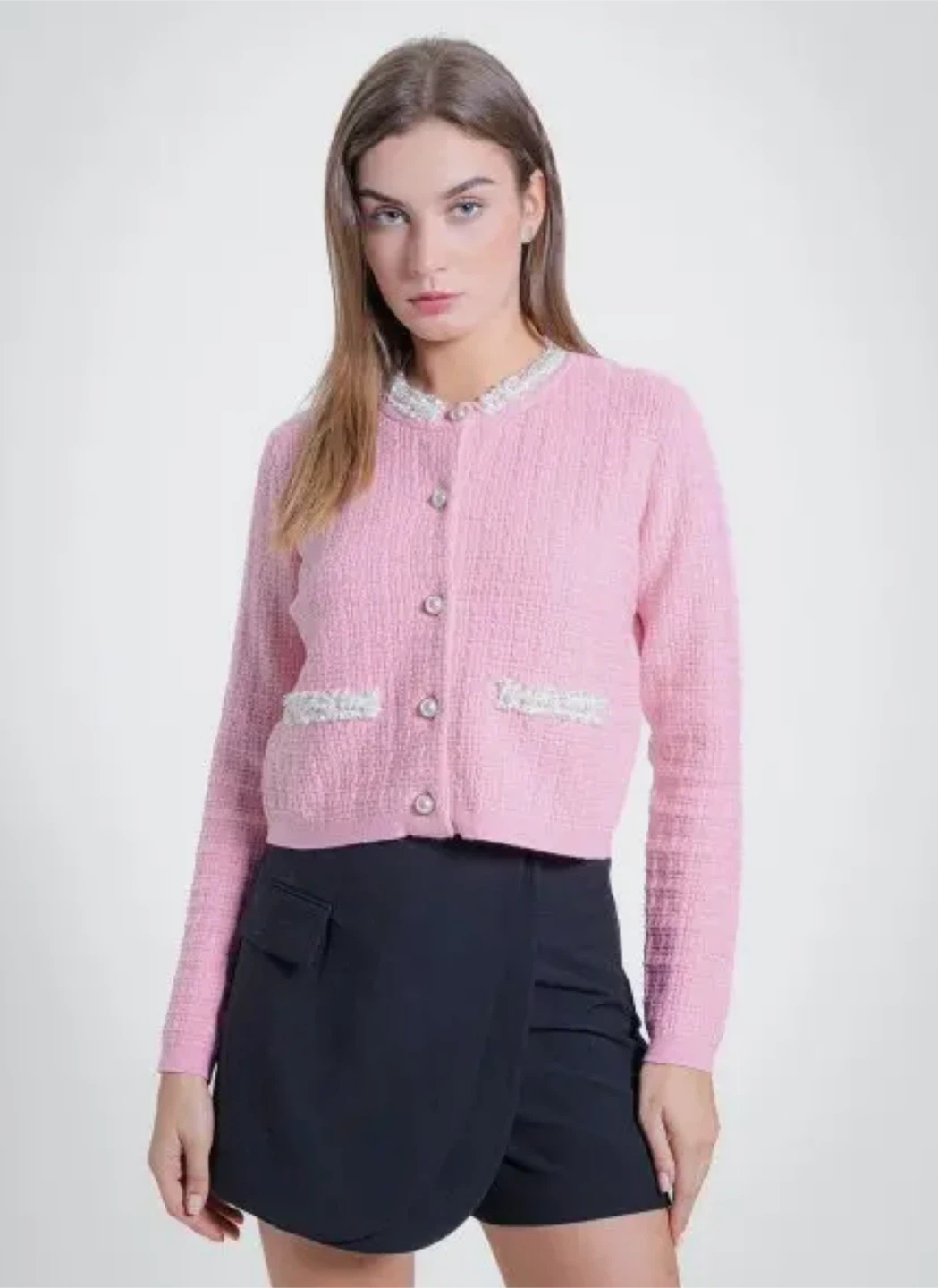 UR Pink Pearl Button Cardigan - Size M