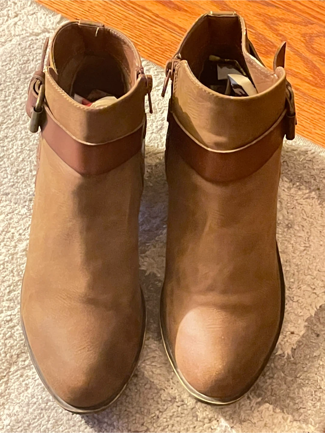 Brown Ankle Boots with Buckle Detail - photo 2