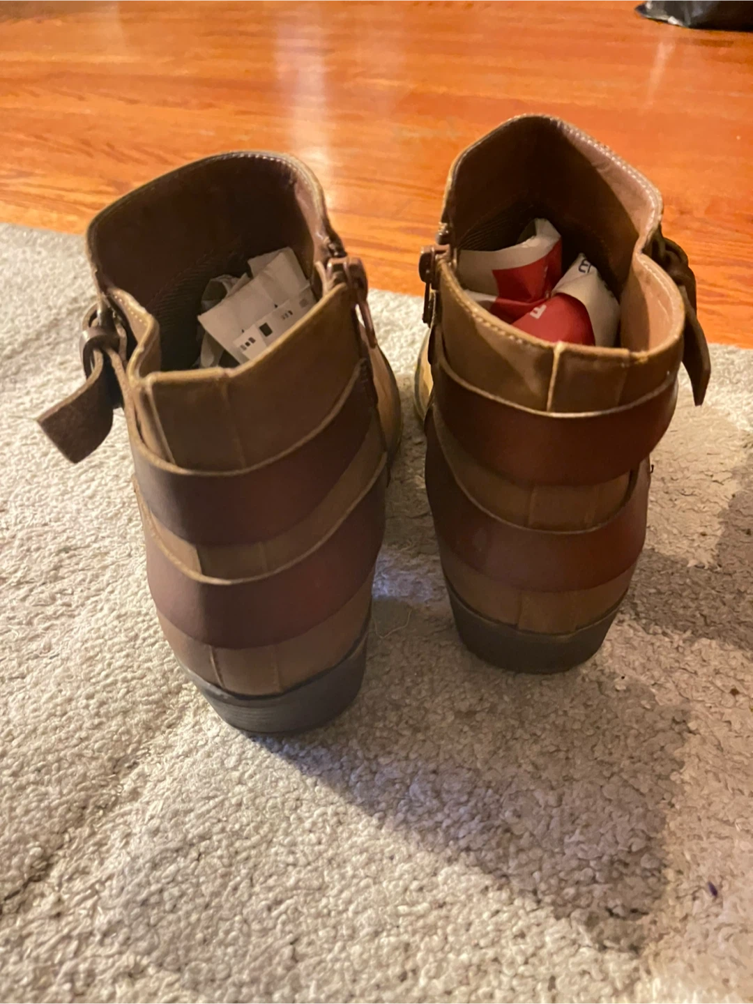 Brown Ankle Boots with Buckle Detail - photo 5