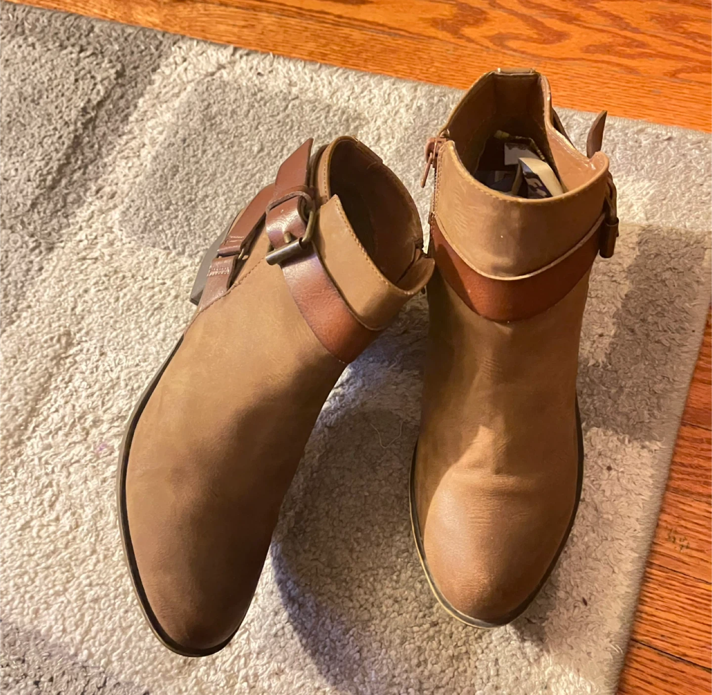 Brown Ankle Boots with Buckle Detail - photo 4