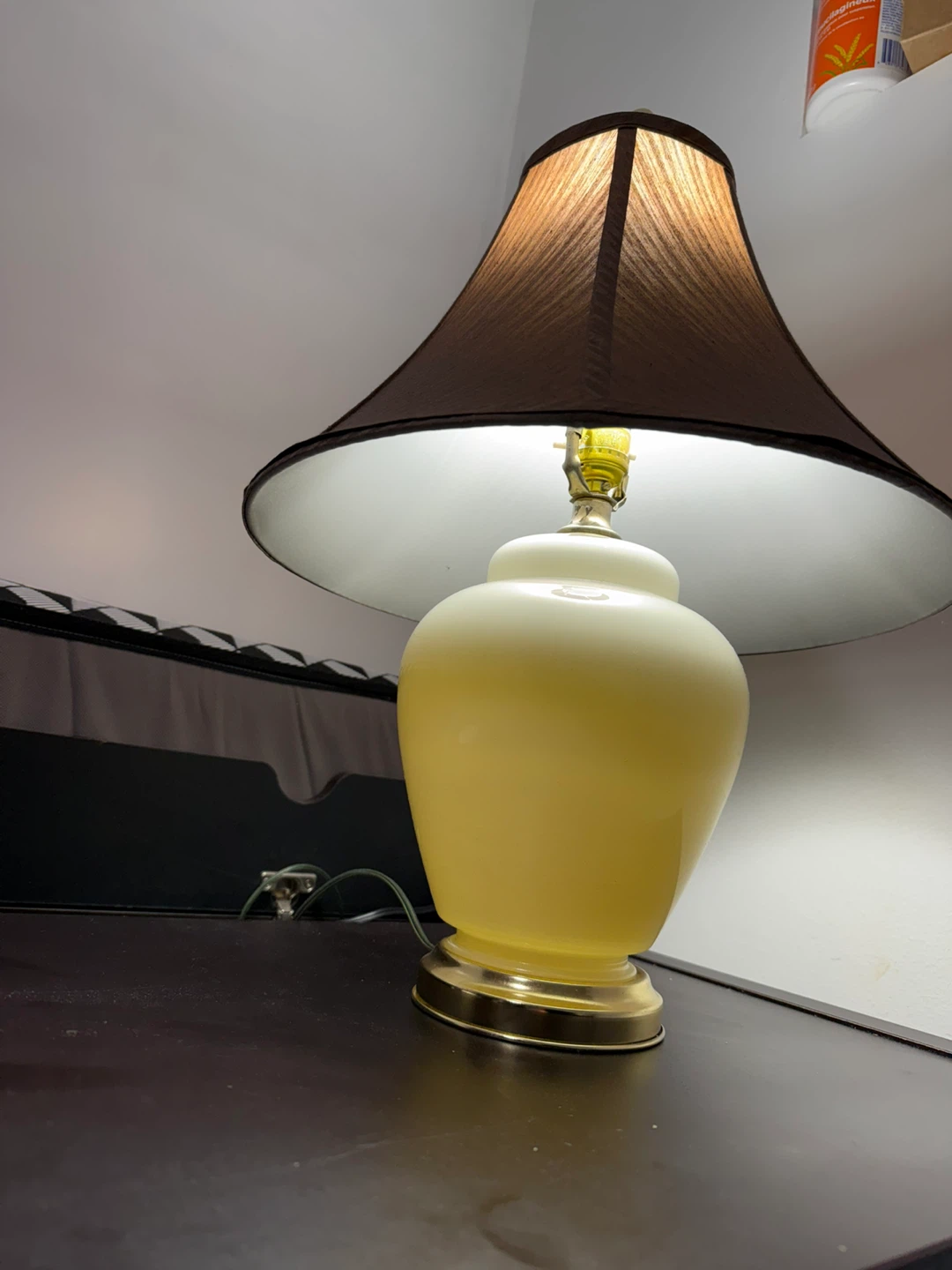 Table Lamp - Brown Shade, Cream Base - photo 2