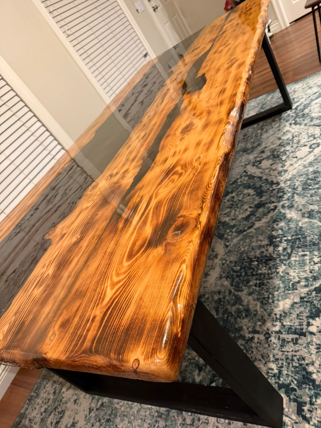 Handmade Wood & Resin River Table - photo 2