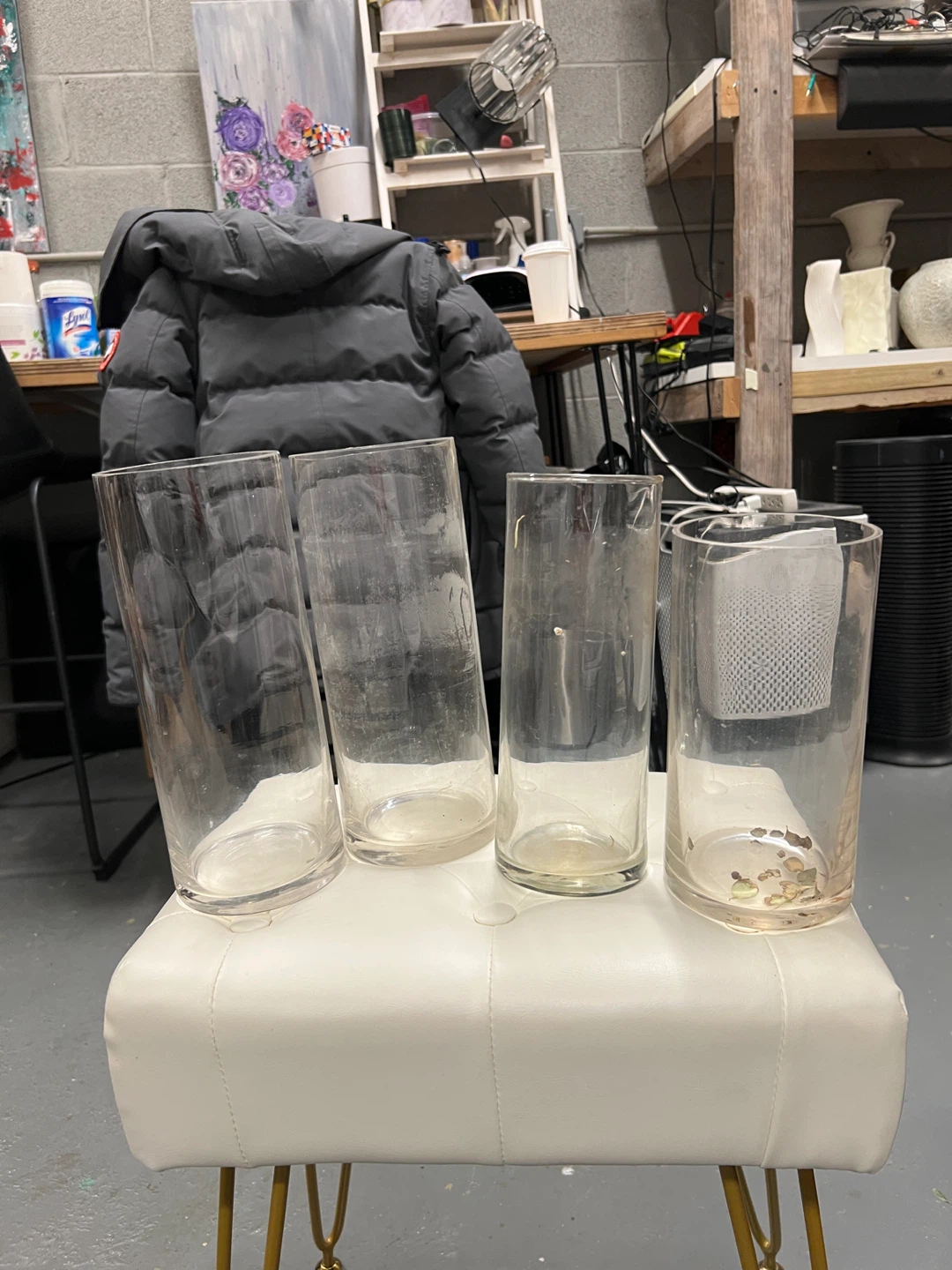 Set of 4 Glass Cylinder Vases - photo 2