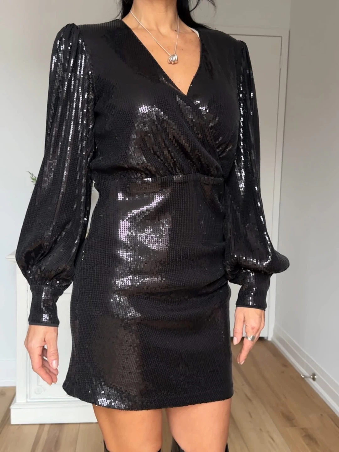 Dynamite Ruby Sequin Wrap Dress - photo 2