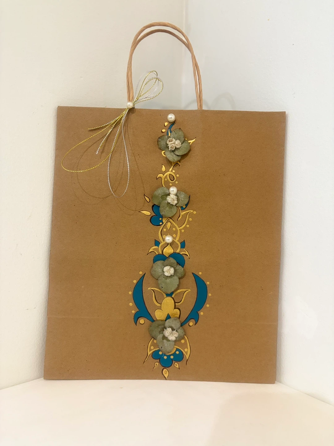 Decorated Brown Paper Gift Bag