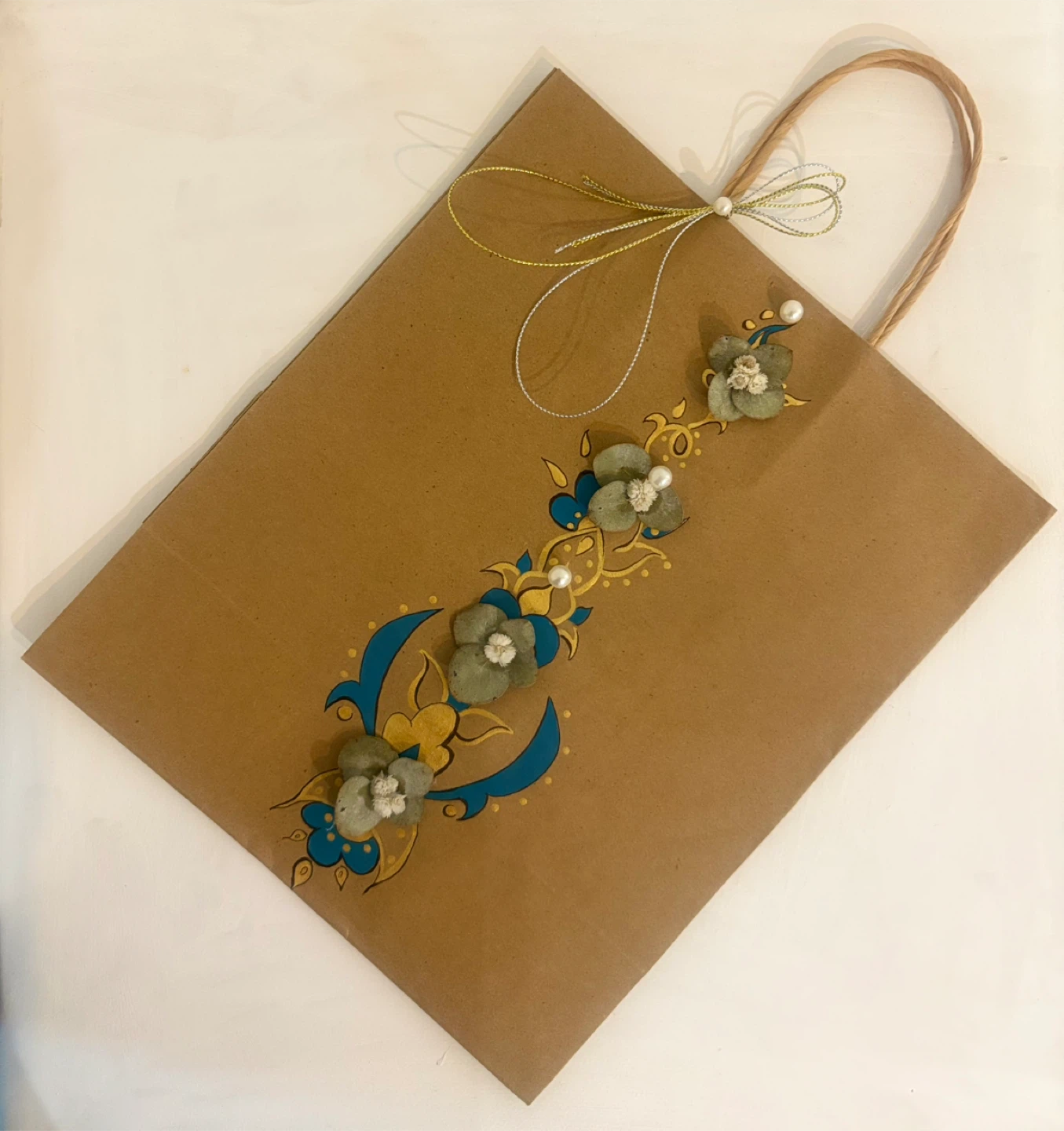 Decorated Brown Paper Gift Bag - photo 3