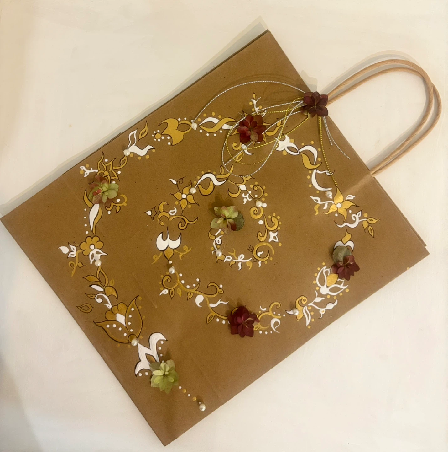Decorated Brown Paper Gift Bag - photo 3