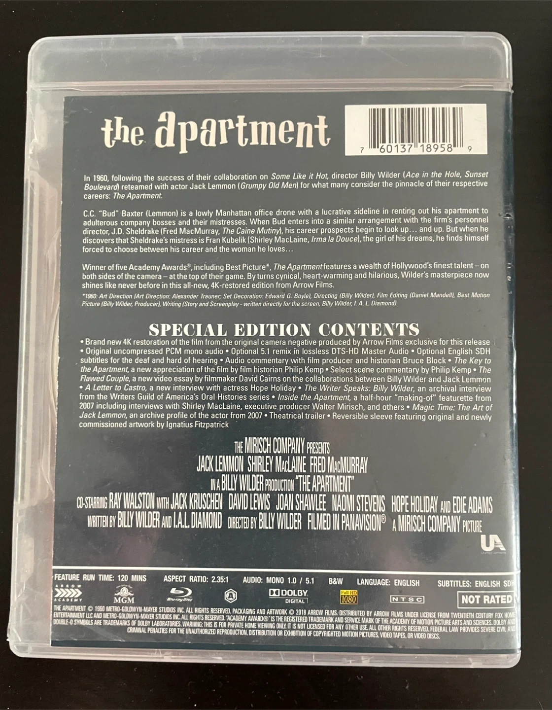 The Apartment (Arrow Academy) Blu-ray - photo 2