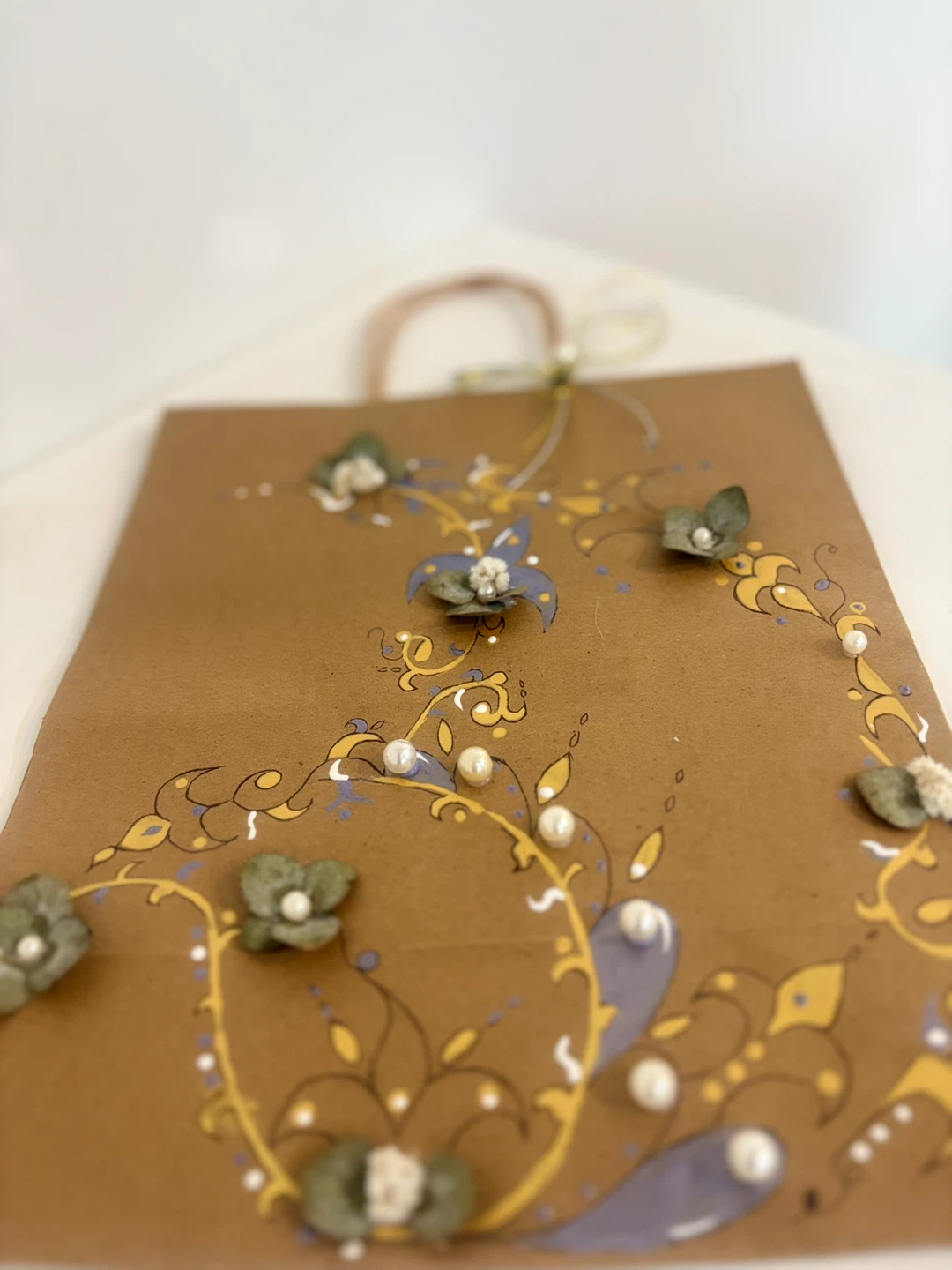 Hand-Painted Floral Gift Bag - photo 3