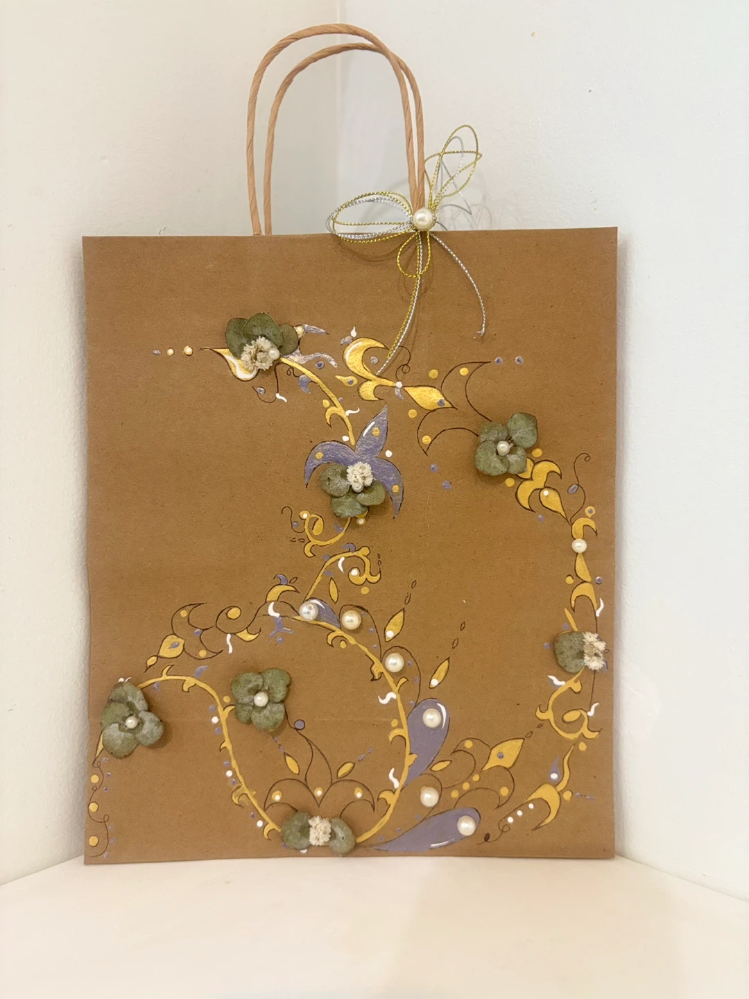 Hand-Painted Floral Gift Bag
