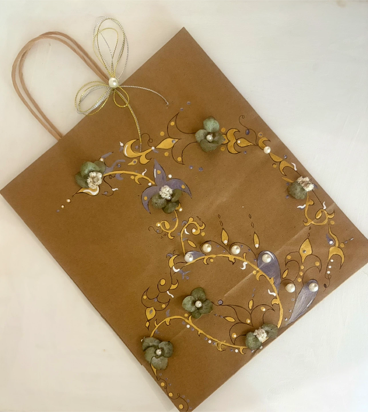 Hand-Painted Floral Gift Bag - photo 2