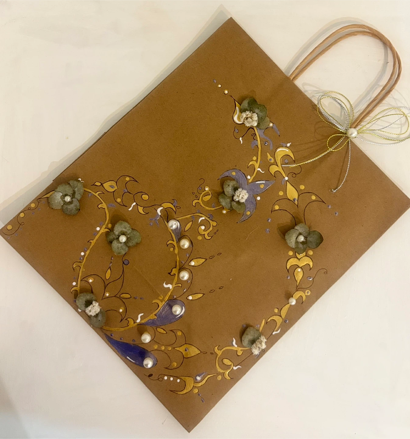 Hand-Painted Floral Gift Bag - photo 4