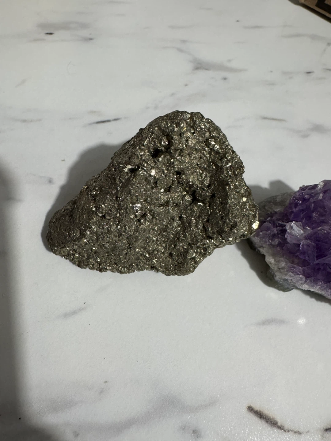 Amethyst and Pyrite Crystals - photo 3