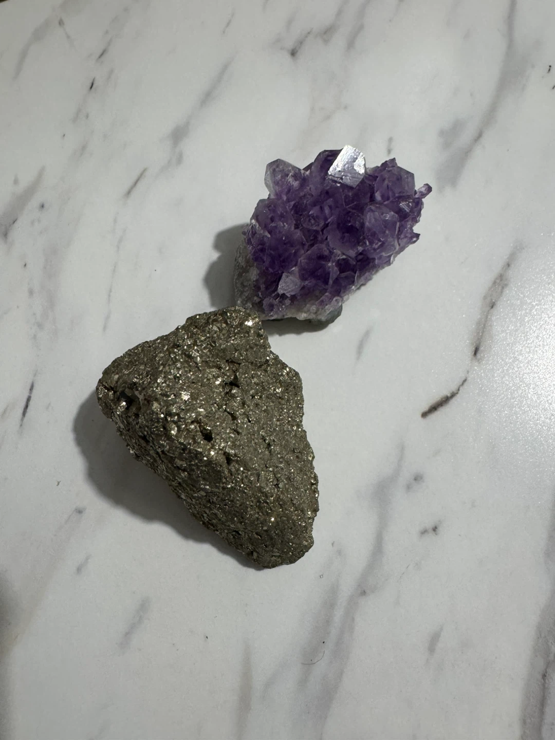 Amethyst and Pyrite Crystals - photo 2