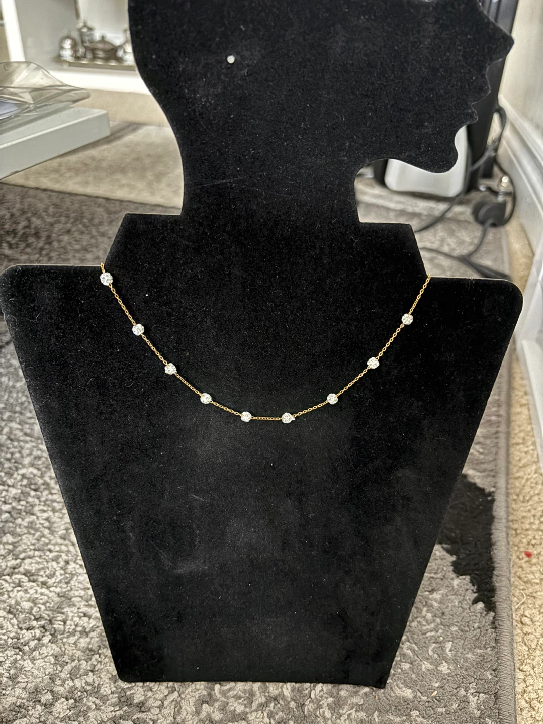 Gold plated Necklace with Diamond Accents - photo 2