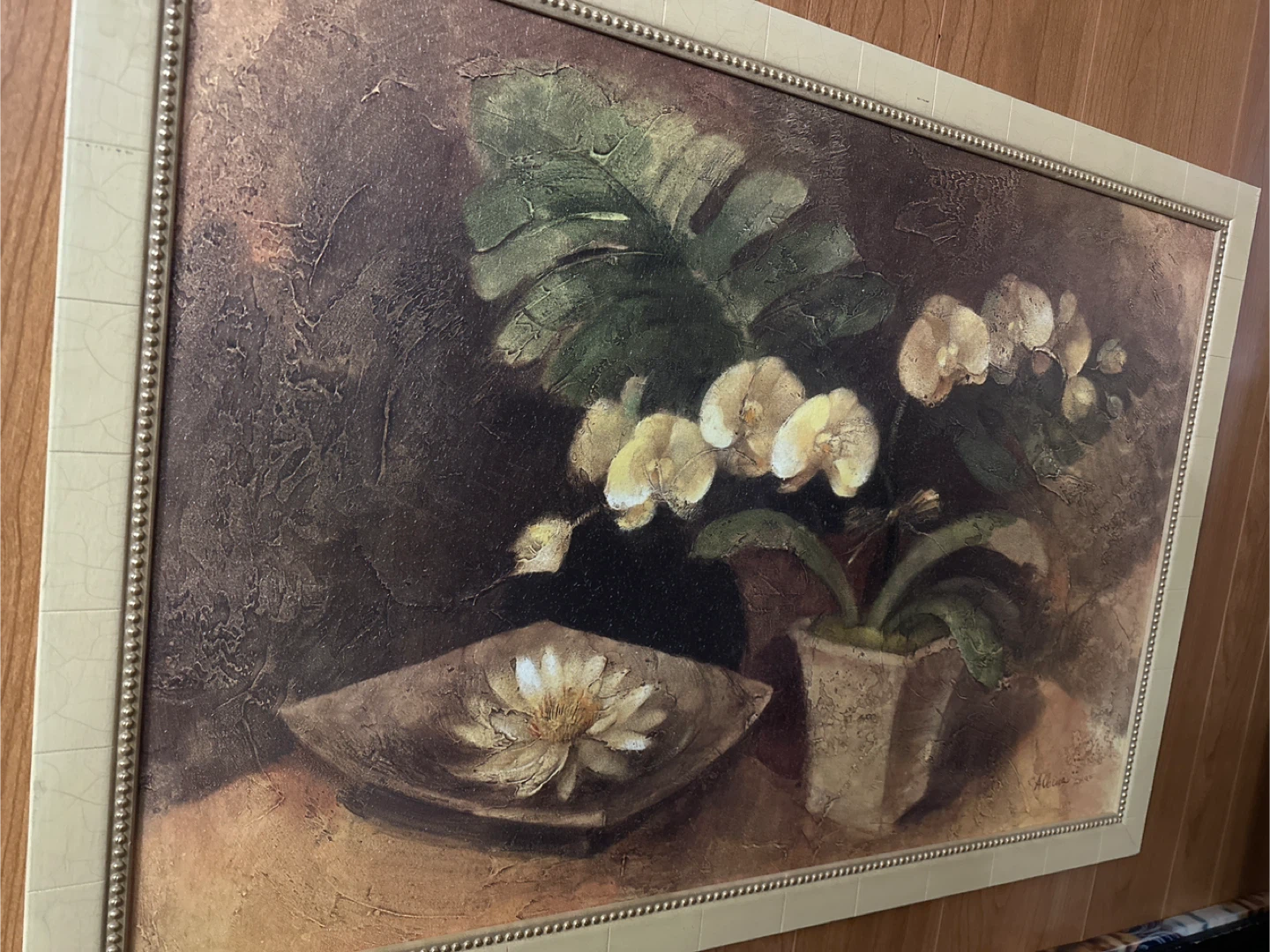 Floral textured Painting by Albena