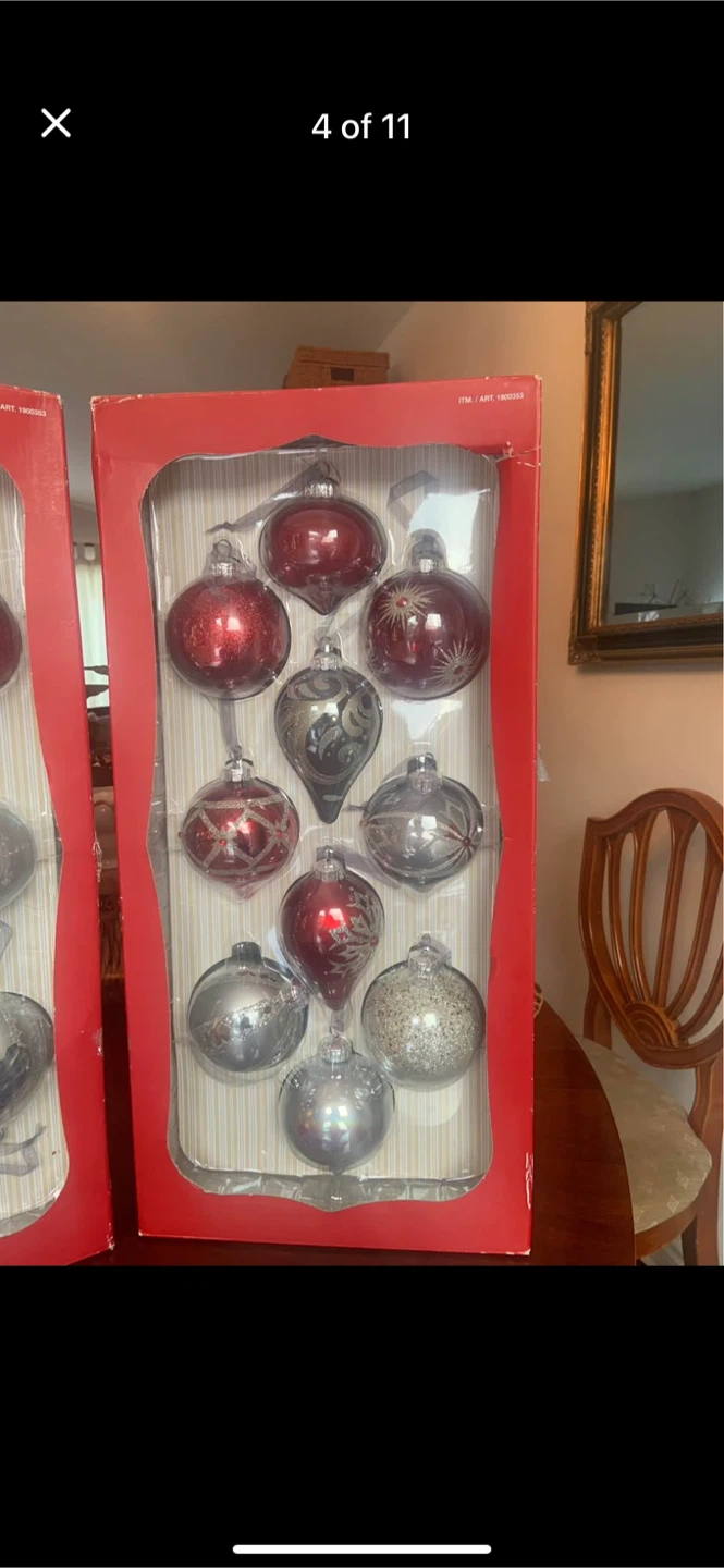 Christmas Ornaments - Red and Silver - photo 3
