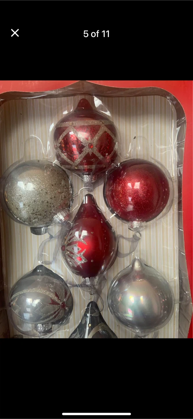 Christmas Ornaments - Red and Silver - photo 4
