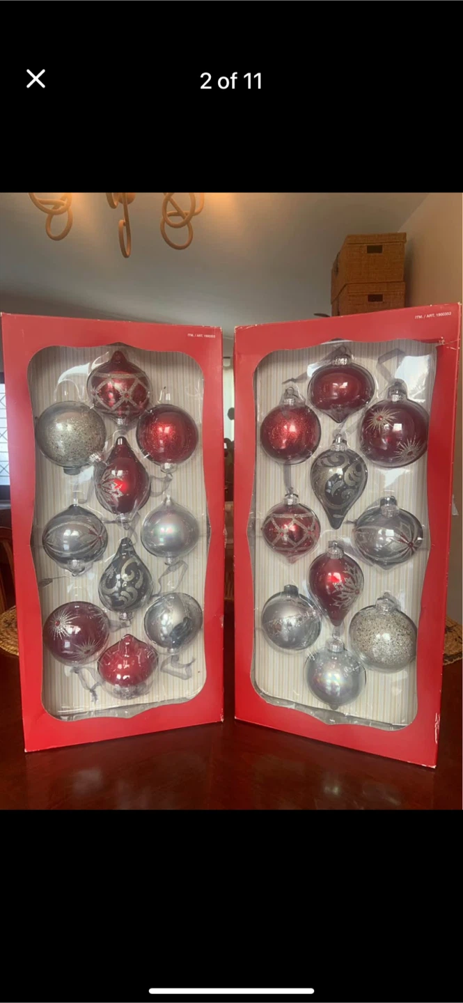 Christmas Ornaments - Red and Silver