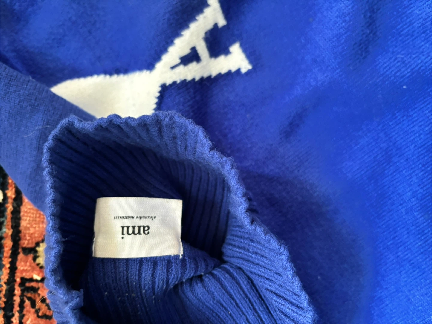 Unisex Ami Paris Blue Turtleneck Sweater - Medium - photo 4