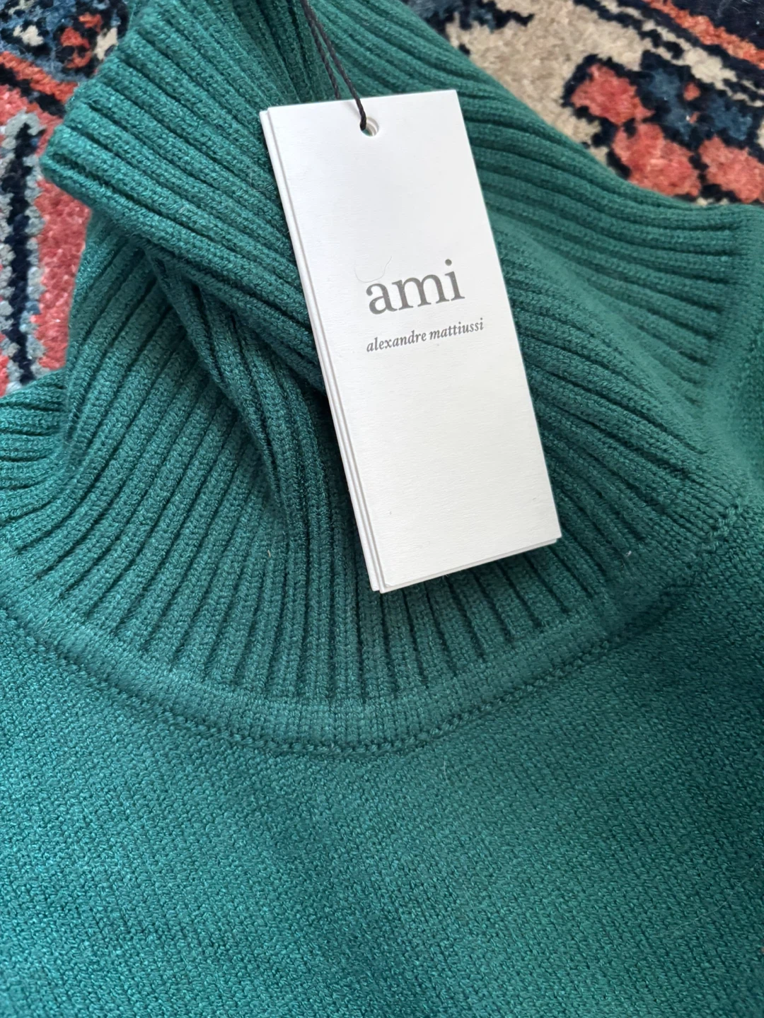 NWT AMI Alexandre Mattiussi Green Turtleneck Sweater - photo 5