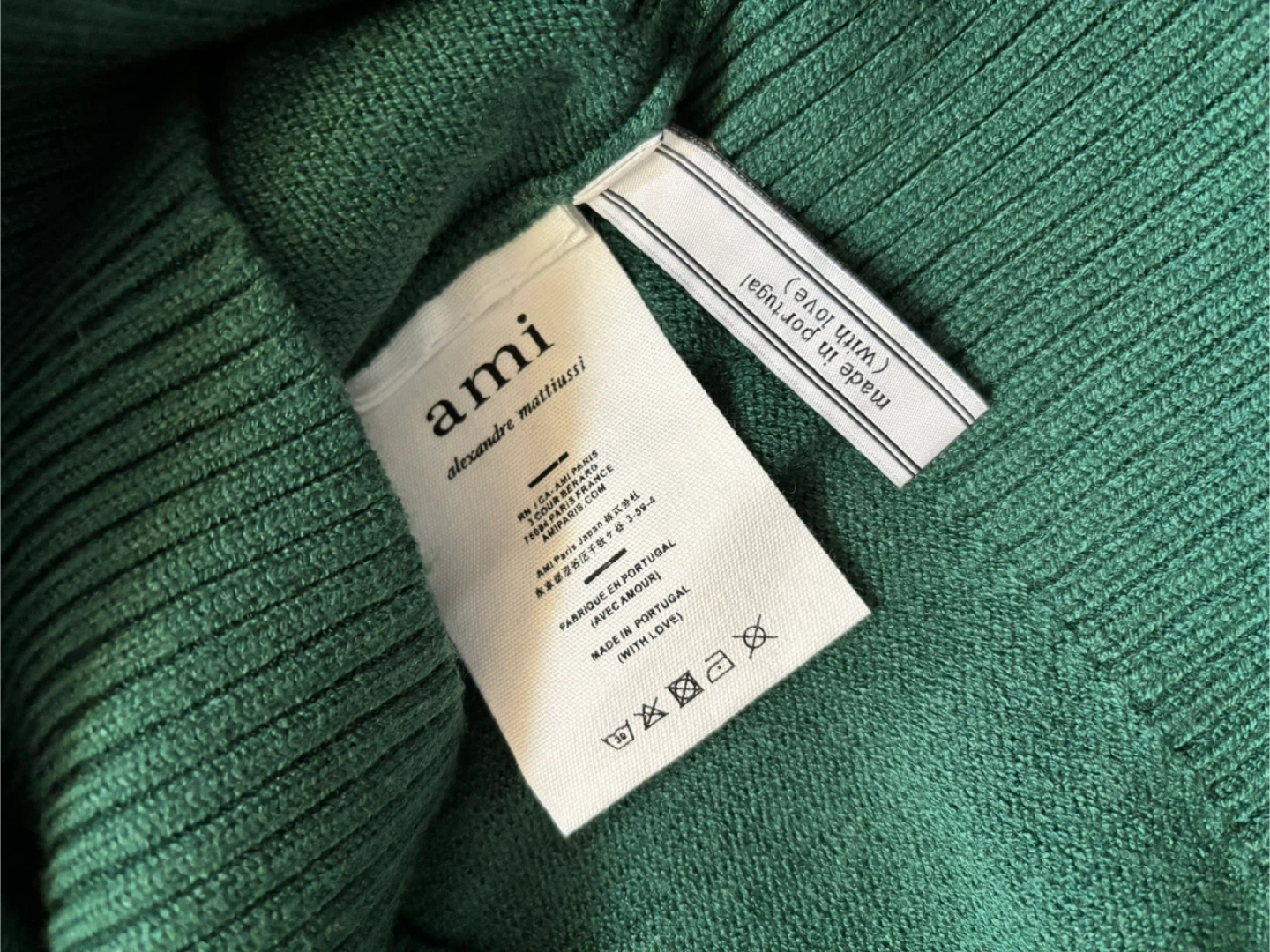 NWT AMI Alexandre Mattiussi Green Turtleneck Sweater - photo 3