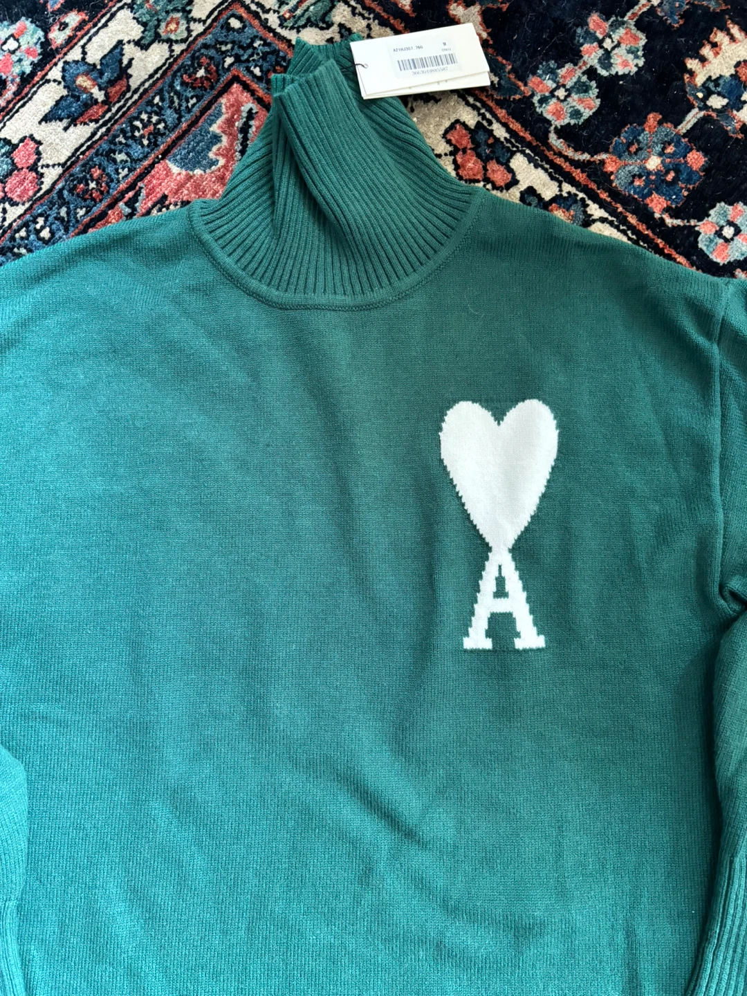 NWT AMI Alexandre Mattiussi Green Turtleneck Sweater - photo 2