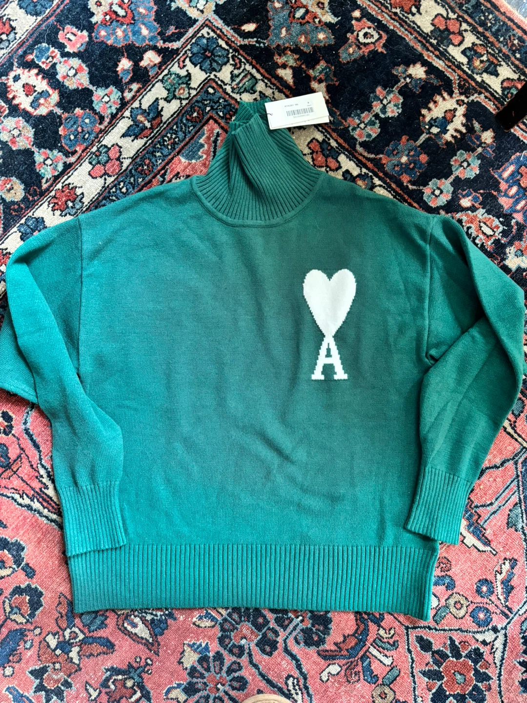 NWT AMI Alexandre Mattiussi Green Turtleneck Sweater