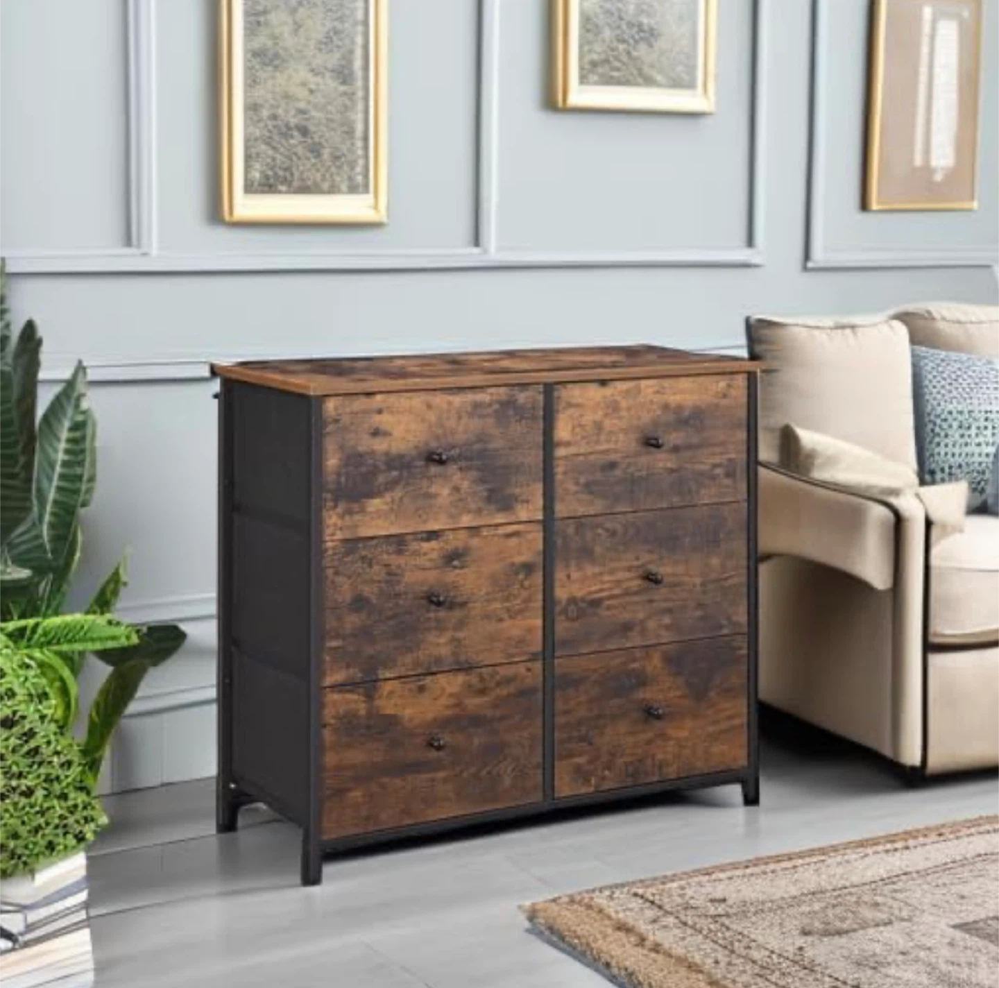 Rustic Brown 6-Drawer Dresser - photo 5