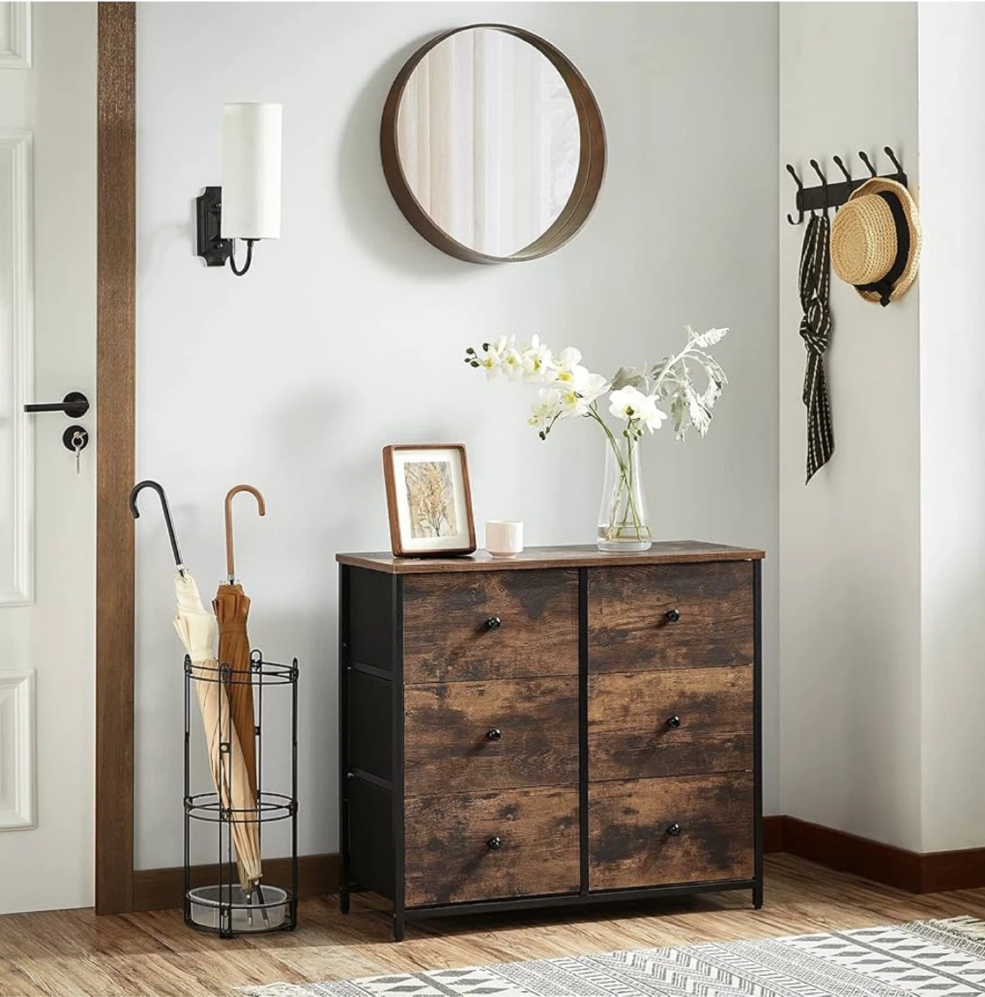 Rustic Brown 6-Drawer Dresser