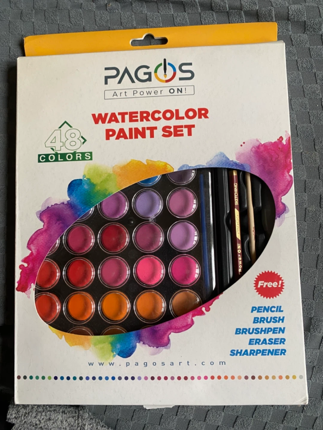 PAGOS 48 Colors Watercolor Paint Set - New