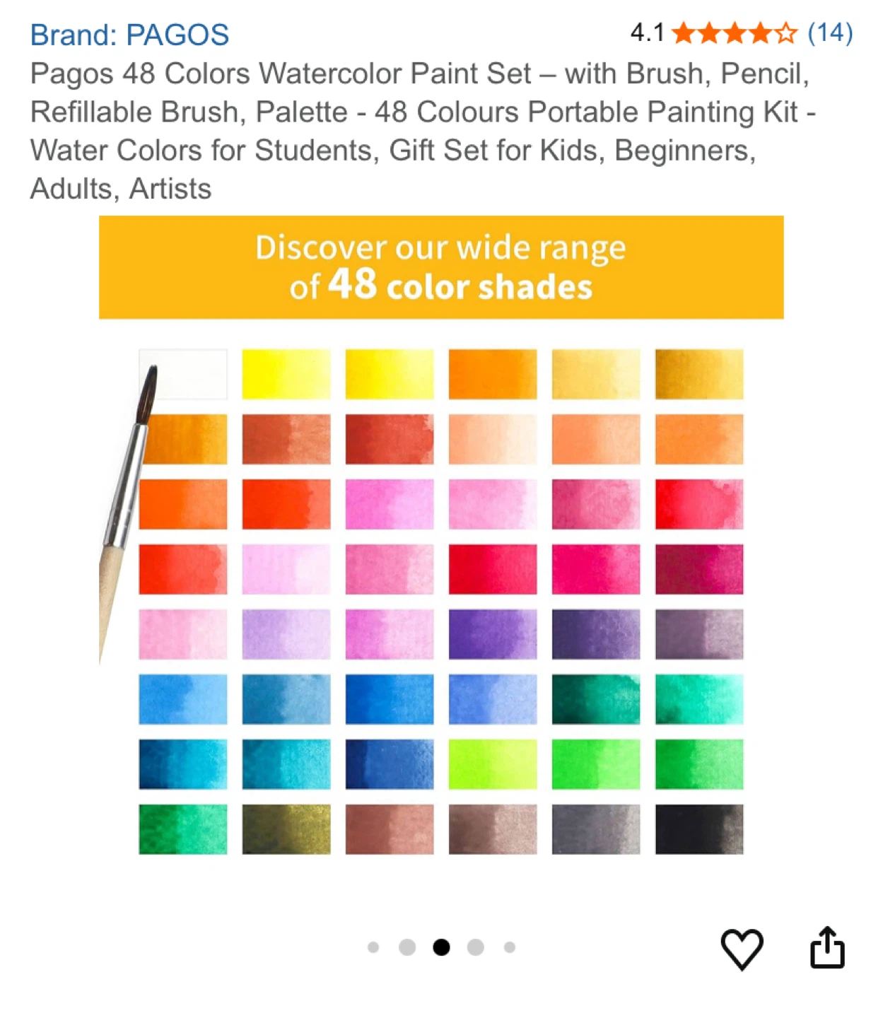 PAGOS 48 Colors Watercolor Paint Set - New - photo 4