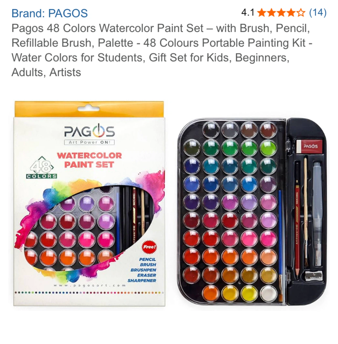 PAGOS 48 Colors Watercolor Paint Set - New - photo 5