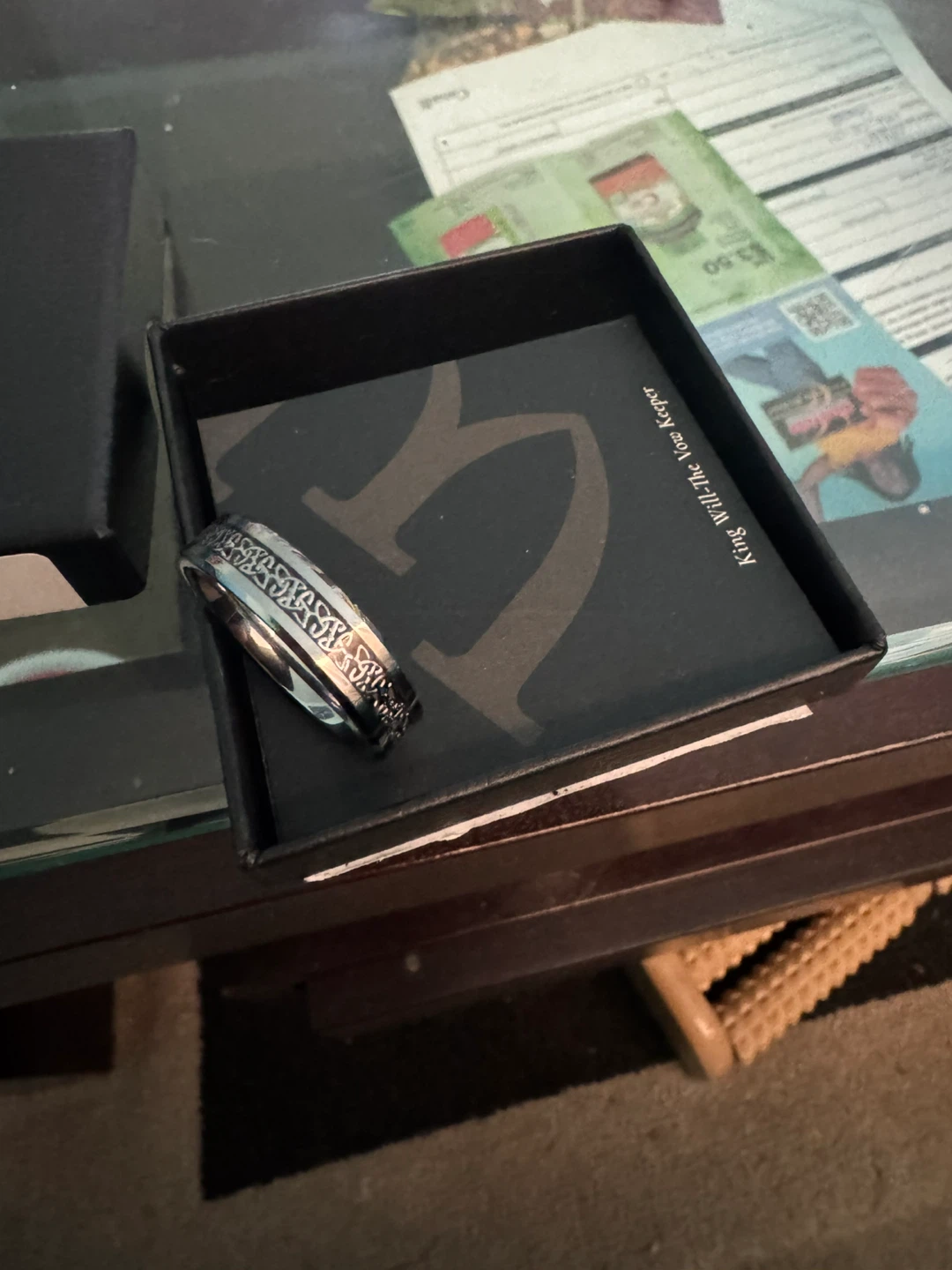 King Will Silver Mens Tungsten Carbide Ring, - photo 2