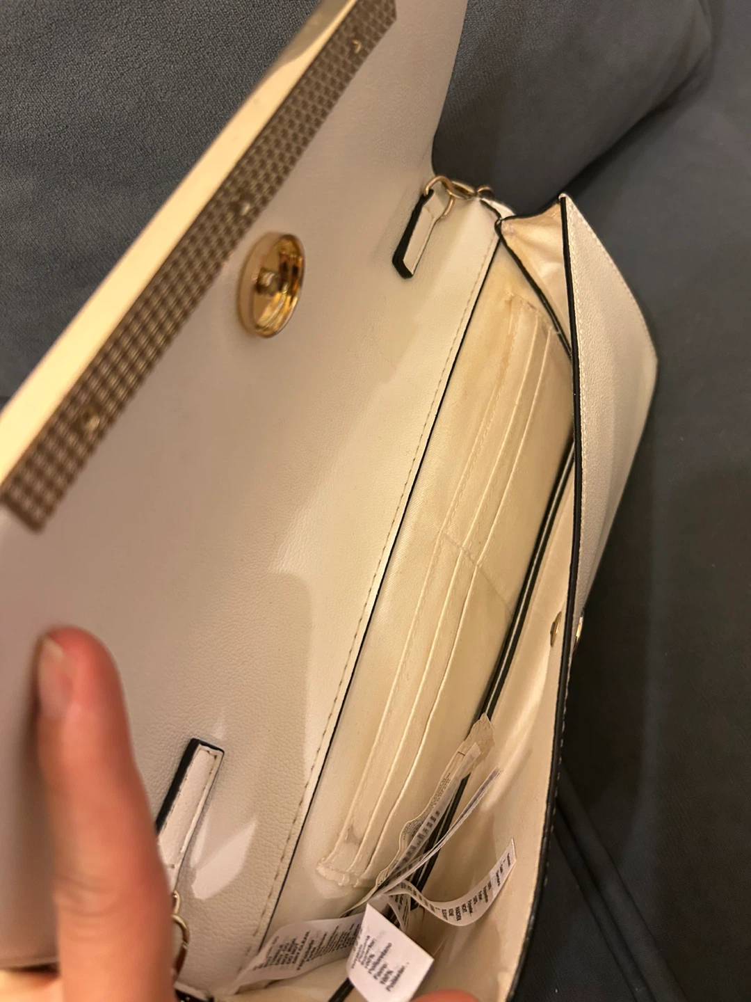 Aldo Clutch Purse - Cream with Gold Chain - photo 5