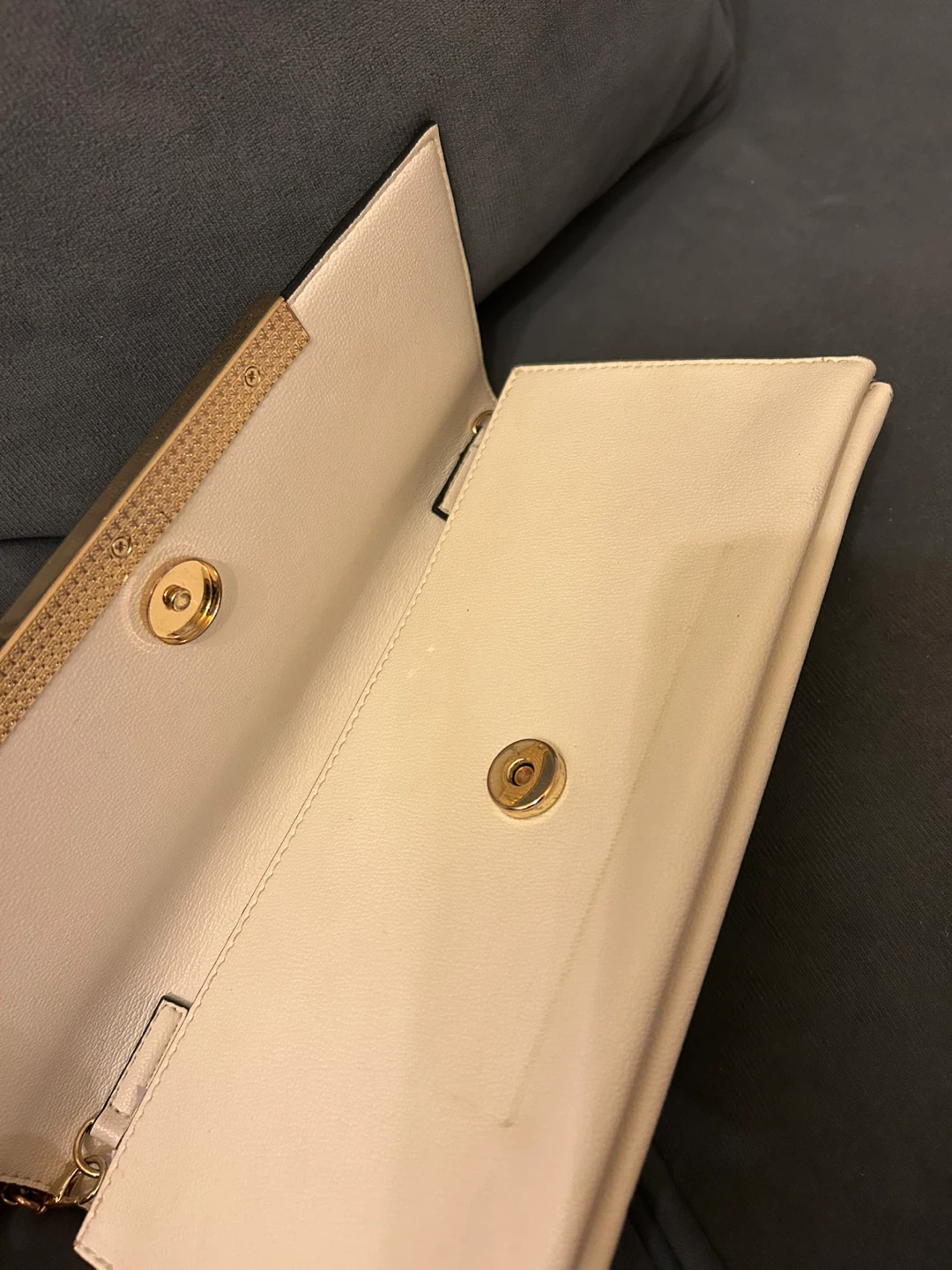 Aldo Clutch Purse - Cream with Gold Chain - photo 4