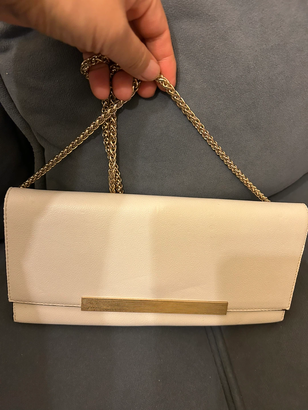 Aldo Clutch Purse - Cream with Gold Chain - photo 3