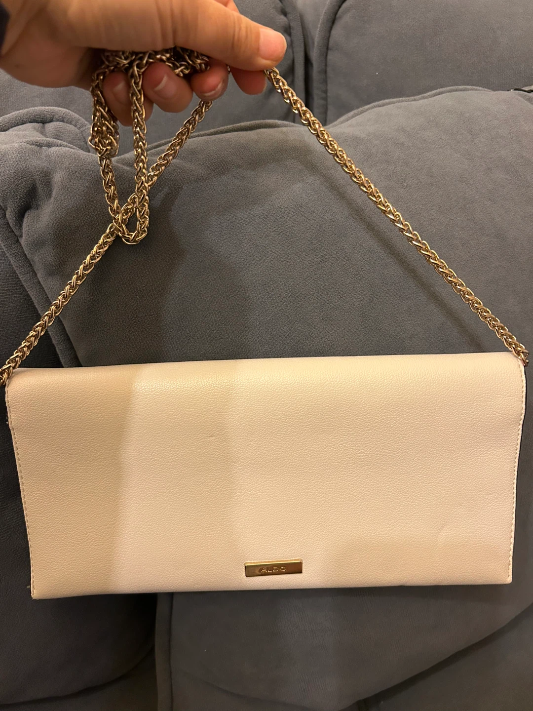 Aldo Clutch Purse - Cream with Gold Chain - photo 2