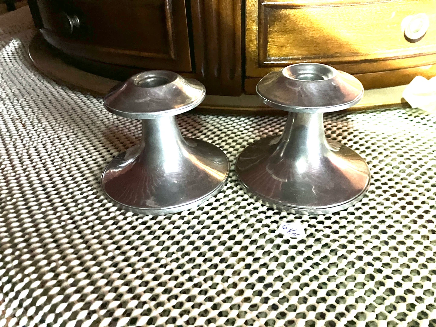Continental Pewter Candlestick Holders - photo 2