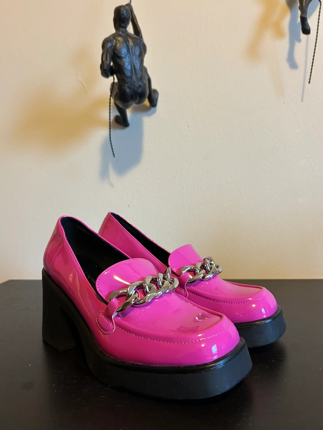 Call It Spring Pink Chain Loafer Heels - photo 2
