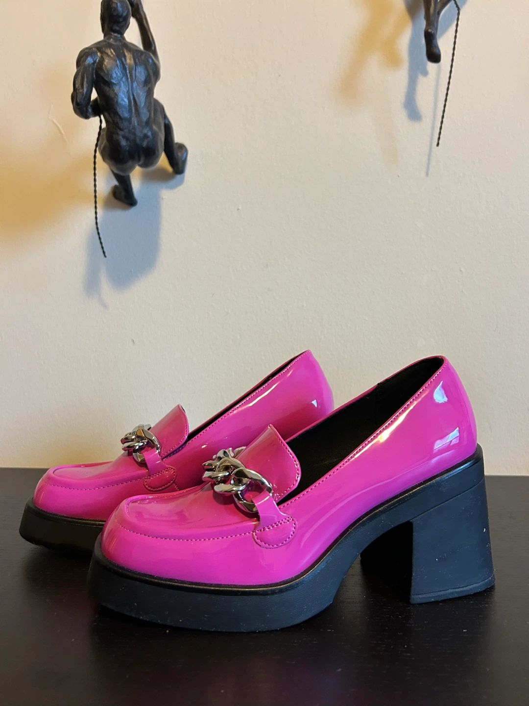 Call It Spring Pink Chain Loafer Heels - photo 5