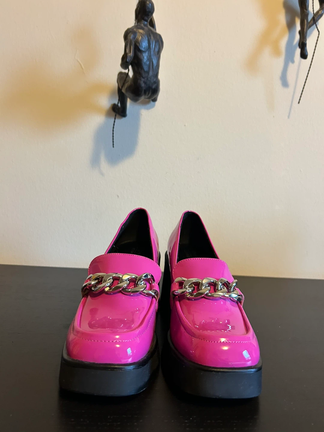 Call It Spring Pink Chain Loafer Heels - photo 3