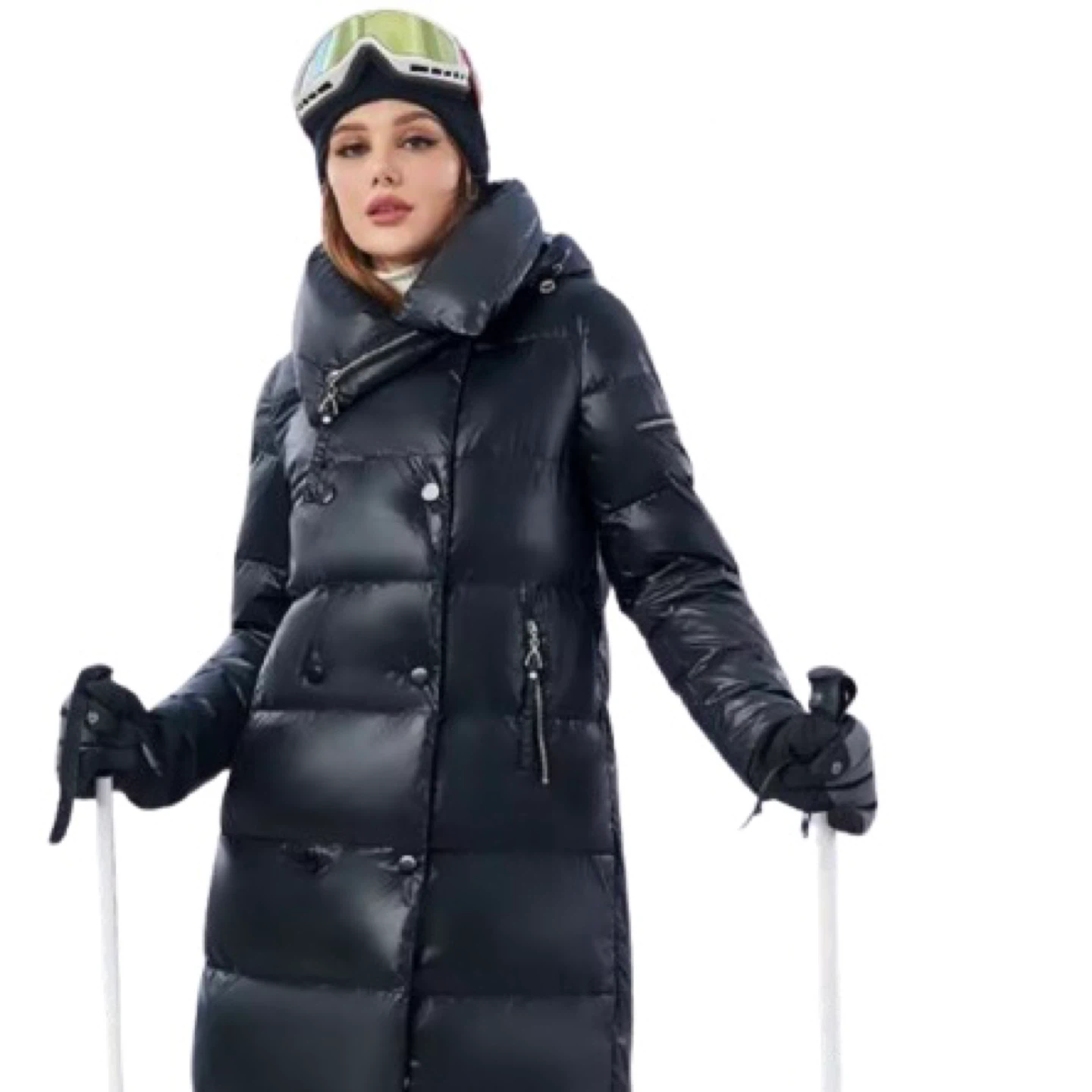 Black Long Puffer Coat Size M and L