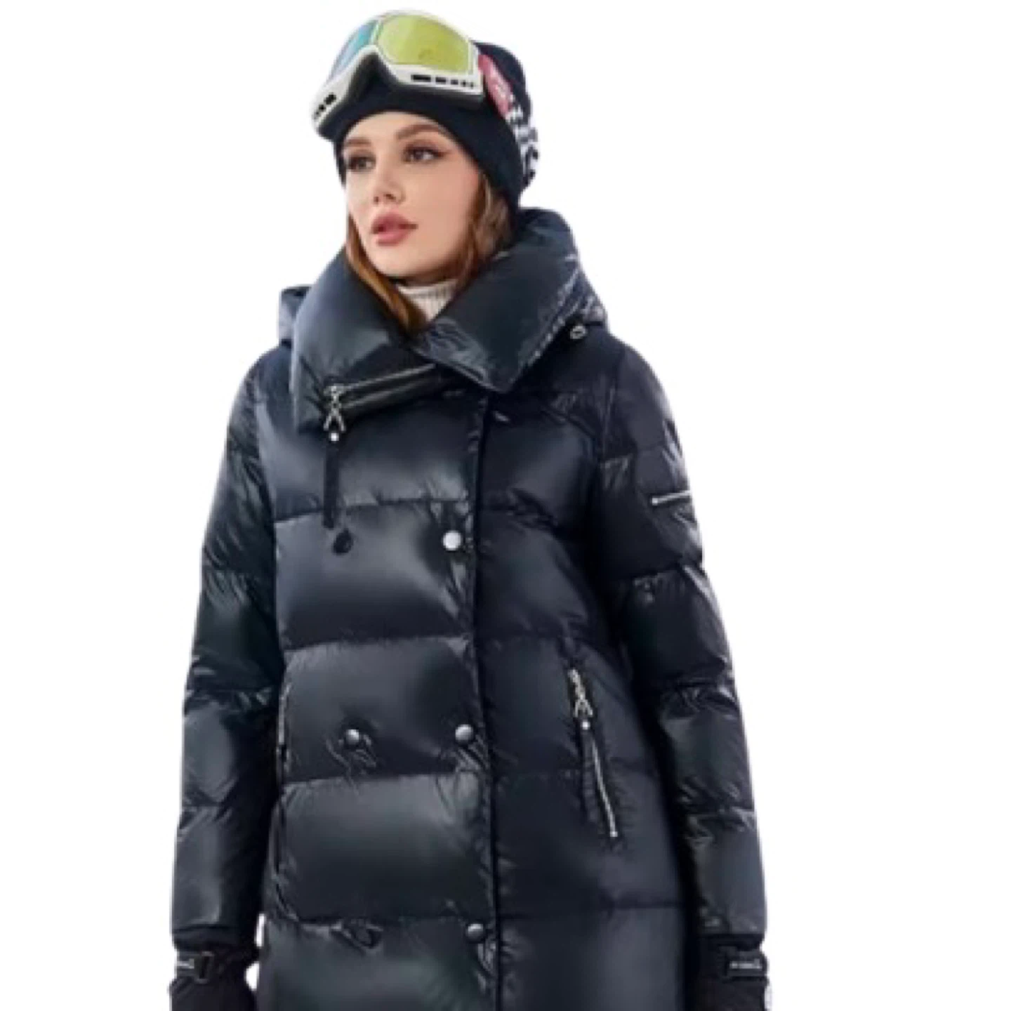 Black Long Puffer Coat Size M and L - photo 2