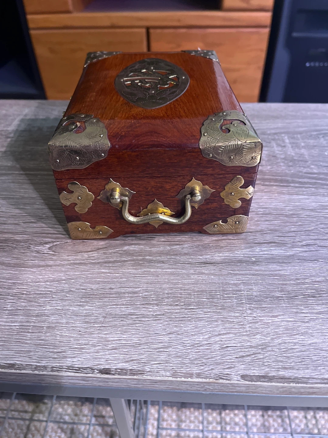 Decorative Wooden Box with Brass Accents - photo 2