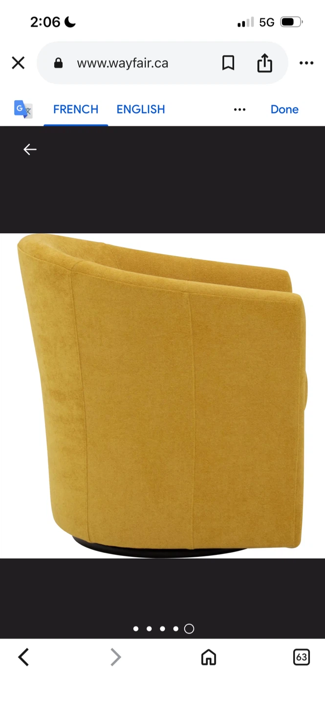 New Yellow Swivel Barrel Accent Chair - photo 5