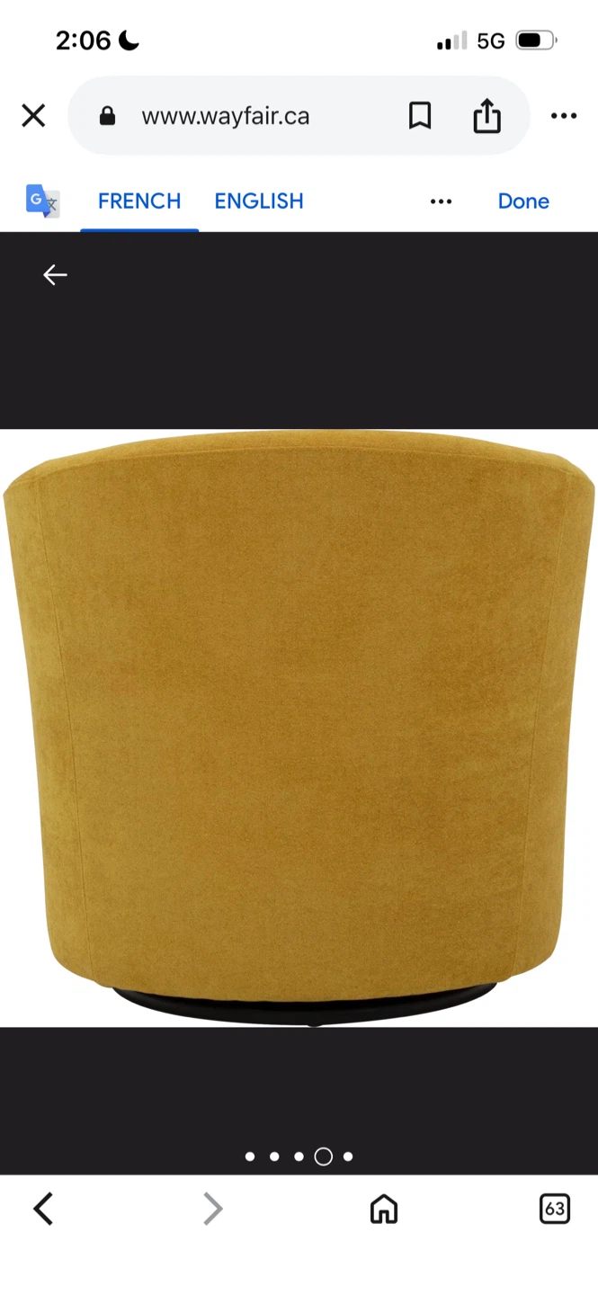 New Yellow Swivel Barrel Accent Chair - photo 4