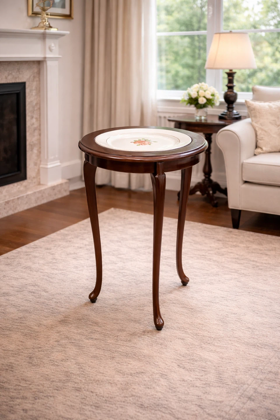 Accent Table - Dark Wood Finish