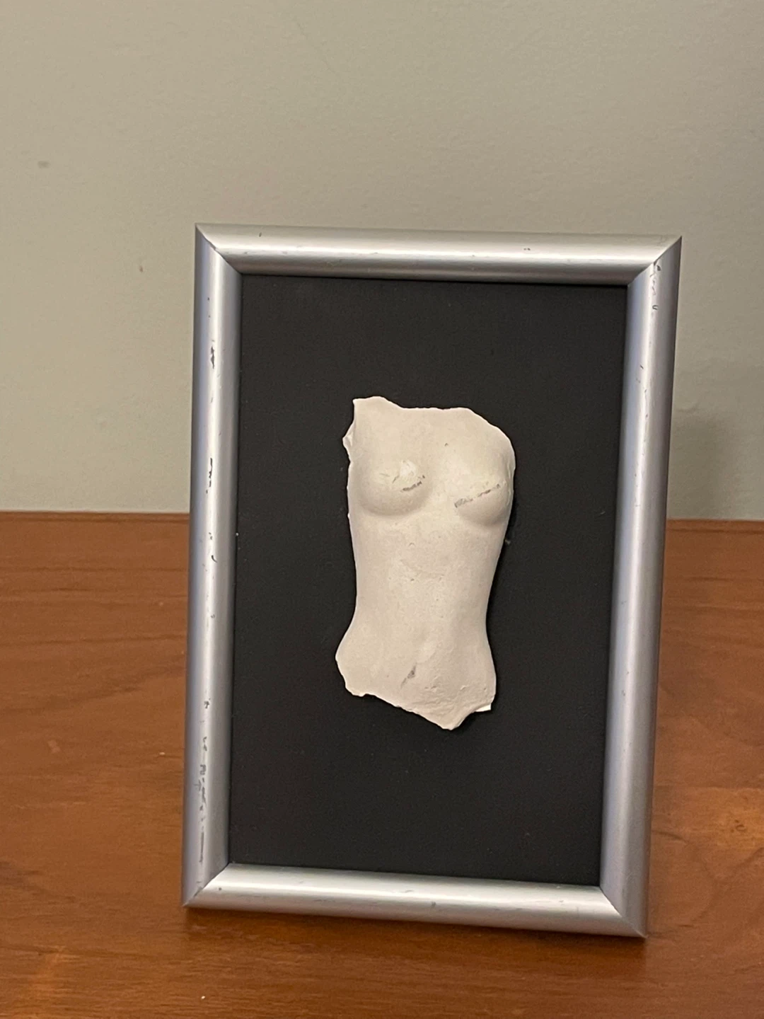 Framed Plaster Torso Art - Unique Decor